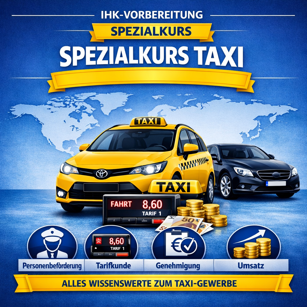 Spezialkurs Taxi & Mietwagen – Personenbeförderung sicher & professionell