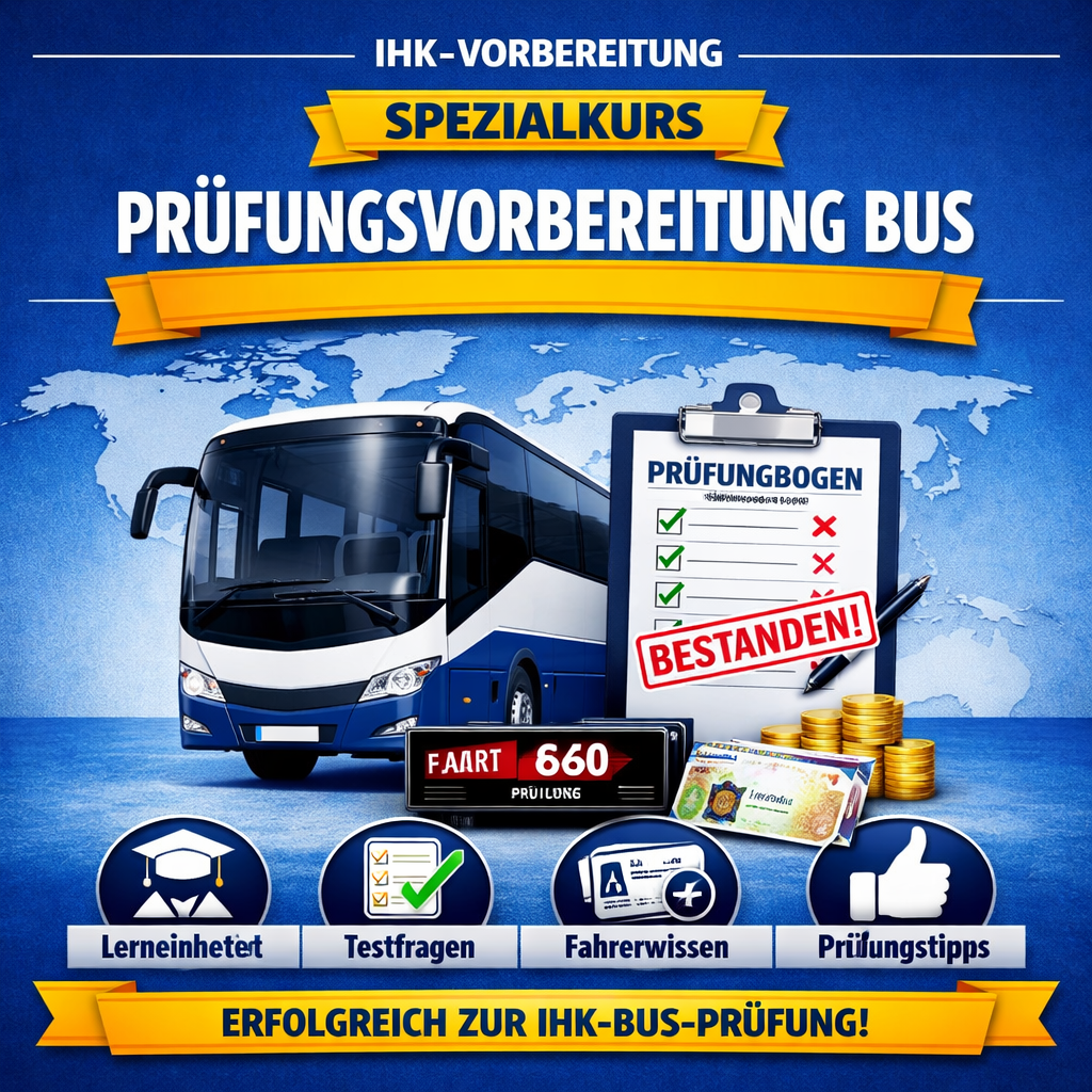 Prüfungsvorbereitung Bus – Sicher bestehen mit echter IHK‑Praxis